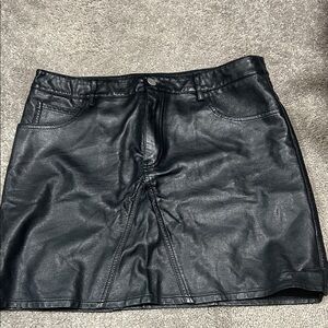 Anna Grace Black Faux Leather Mini Skirt